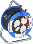 Brennenstuhl Garant kompaktne kolmekordne kaablirull USB-ga (kaablirull USB-laadimisfunktsiooniga ja 15 m kaabliga, valmistatud Saksamaal) Sinine