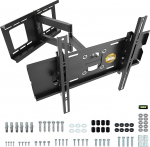 RICOO TV seinakinnitus Tilt Swivel R03 Universal LED Curved QLED QE 4K LCD OLED Television Mount Rack Paindlik Reguleeritav pikendatav k&auml;e kinnitus 30" - 65" Inch VESA 75x75 400x400 must