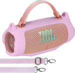 Lebakort Silikoonist kandekott JBL Charge 6 kaasaskantavale k&otilde;larile koos &otilde;larihmade ja m&auml;girihmaga (roosa)