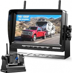 Juhtmevaba tagurduskaamera: 7-tolline 1080P FHD monitor, 9600 mAh aku, 1 minutiline seadistamine, IP69K veekindel tagurduskaamera, raadio haagissuvilate, haagiste ja veoautode jaoks.