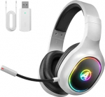 Awinnasey PH1 2,4 GHz traadita m&auml;ngukomplektid, m&uuml;ravastased traadita k&otilde;rvaklapid eemaldatava mikrofoniga PC-le, Macile, Switchile, PS4-le, PS5-le, Bluetooth k&otilde;rvaklapid koos kaabliga 3,5 mm, kreemikasvalge v&auml;rvusega