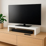 Henor puidust teleri monitori statiiv 62 x 26,5 x 12 cm Toetab 50 kg Valge