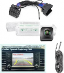 Tagurduskaamera Seat Leon MK3 5F FR LE (2013-2020), Seat Ibiza 6F KJ1 (2017-2023) CANbus tagurduskaamera koos d&uuml;naamilise s&otilde;iduraja pistikuga, mis sobib originaalsele autoraadiole.