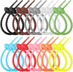 VIKKI 20 tk silikoonist kaablipaelad, v&auml;rvilised korduvkasutatavad silikoonist kaablipaelad, kaablipaelad, leivapaelad, koti tihendusklambrid, elastsed lindid, universaalsed silikoonpaelad perekonnale ja kontorile