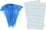 hankekaart 100 t&uuml;kki nailonist kaablipaelad Label Marker Self Locking Marker m&auml;rgistamiseks ja organiseerimiseks, sinine