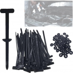 Universaalne nailonist kaablipaelad must raskeveokite iselukustuv nailonist kaablipaelade hoidja auto kaablile plastist sidemete jaoks (must, 100 tk)