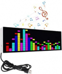 Musik-Spektrum-Anzeige, LED-Musik-Analysator, Audio-Spektrum-Analysator, Rhythmus-Licht-Level-Voice-Sensor-Uhr-Anzeige, RGB bunte Sound-Control-Meter, 12 dynamische & 7 Farbeffekte