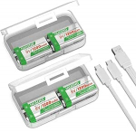 9V laetav aku, 4 Pack 1200mAh 9V suure v&otilde;imsusega liitiumpatareid suitsuandurite, mikrofonide, h&auml;ireseadmete, m&auml;nguasjade, taskulampide jne. jaoks koos USB-C laadimiskaabli ja hoiukarbiga.