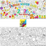 Uue aasta &otilde;nneloosa v&auml;rviplakat lastele koos pliiatsiga, laudlina &otilde;nnelikku uut aastat, laudlina v&auml;rvimiseks, uusaasta &otilde;htu kaunistus 2026, uusaasta &otilde;htu k&auml;sit&ouml;&ouml; kingitus, 2026 &otilde;nneloosa, Uus