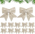 Pakend 12 12 x 15 cm j&otilde;ulukingad Glitter j&otilde;ulupuu kaunistused j&otilde;ulupuudele J&otilde;ulukingad j&otilde;ulupuu p&auml;rgadele (&scaron;ampanja)