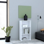 Forte TEMPRA2 White Bookcase 54, Standing Shelf, Modern Living Room Shelf, Teenager's Room, Office, Shelf with 3 Shelves, Composite Wood, White, 54 cm Wide x 111.1 cm High x 34.8 cm Deep