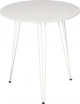 HOMCOM Round Dining Table with Metal Fork Feet Modern Nordic Style for Kitchen Living Room Cafeteria Bar Diameter 70 x 75 cm White