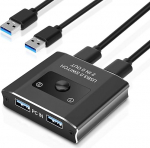 USB l&uuml;liti, kahesuunaline USB l&uuml;liti 2 sisse 2 v&auml;lja KVM l&uuml;liti, jagab 1 seadet 2 arvuti vahel printeritele, kaameratele, arvutitele, printeritele, skanneritele, klaviatuuridele, kaameratele