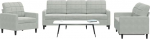 Juroupi 3278351 3-Piece Sofa Set with Cushion Sofa Living Room Sofa Set Sofas for Living Room Light Grey Velvet