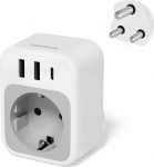 TESSAN L&otilde;una-Aafrika pistikupesa, reisiadapter L&otilde;una-Aafrika USB C-ga, reisipistik Namiibia pistikupesa M-t&uuml;&uuml;pi, 2500 W toiteadapter Namiibia, Botswana, India, Nepal, Mosambiik, Lesotho, Svaasimaa jaoks.