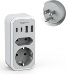 TESSAN Adapter USA Saksamaa pistik, 6 in 1 reisiadapter Tai 2 USB C ja 2 USB A, pistikupesa adapter reisipistik vooluadapter Ameerika Kanada Kanada Tai Mehhiko, Adapter t&uuml;&uuml;p B
