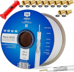 HB-DIGITAL HQ-135 PRO 135 dB koaksiaal SAT kaabel 4-Way Shielded sh. kaabli eemaldaja ja 4 kullatud F-&uuml;hendusega antennikaabel DVB-S / S2 / S2X DVB-C ja DVB-T / T2 BK s&uuml;steemidele UHD 4K Full HD 3D