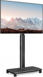 FITUEYES TV p&otilde;randaplatvorm koos puidust riiuliga TV Stand TV Stand TV Stand TV Stand koos ratastega K&otilde;rguse reguleeritav p&ouml;&ouml;ratavus 32 kuni 70-tollise lameekraani jaoks kuni 40 kg Max. VESA 400 x 600
