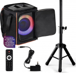 Pyle Partybox Bluetooth-k&otilde;lar 120W koos TWS-iga - kaasaskantav peok&otilde;lar v&otilde;imsa heliga, LED valgusefektidega, statiiviga, kandekott, USB, Micro SD, FM-raadio