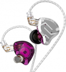 KZ ZS10 Pro In-Ear Monitor k&otilde;rvaklapid, 4 tasakaalustatud armatuuri draiverit ja 1 d&uuml;naamiline draiver, 5 draiveriga (4BA ja 1DD) k&otilde;rvaklapid koos 2-poolse asenduskaabliga (lilla ilma mikrofonita)
