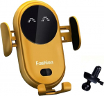 2025 Gumaxx telefonihoidja, auto mobiiltelefoni hoidja laadimisfunktsiooniga, 360&deg; p&ouml;&ouml;rlev mobiiltelefoni hoidja, kiirlaadimine traadita autolaadija, mobiiltelefoni hoidja auto ventilatsiooni jaoks (kollane)