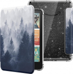 MoKo &uuml;mbris k&otilde;igile uutele 7-tollistele E-lugeritele 12. p&otilde;lvkond 2024/2025, Ultra Clear Soft Flexible Glitter TPU Back Cover Light Shell koos Auto Wake/Sleep, mitte BOOX & Kobo jaoks, Grey Forest
