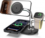 Juhtmevaba laadimisjaam Apple'ile, 3 in 1 juhtmevaba laadimisjaam iPhone 17/16/15/14/13/12, laadija Apple Watch 10/9/8/7/6/SE, induktiivne laadimisjaam AirPods 4/Pro jaoks