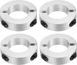 sourcing map Double Split Shank Collar, 40mm Bore Two Piece Clamp Collar, 70mm OD, 18mm Thickness, Aluminum Alloy Screw Split Ring, 4 Pack