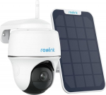 Reolink 3 MP Outdoor Security Camera with Battery, WLAN, 355&deg;/140&deg; Swivel, 2K Solar IP Outdoor Camera, Pan Tilt, PIR Motion Sensor, AI Detection, 2.4 GHz, WiFi, 2-Way Audio, Argus PT Lite+Solar Panel