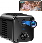 Tebetu Indoor Camera Surveillance Small 4K, Mini WiFi Camera Battery, Mini Video Surveillance Cameras Indoor with PIR Motion Detection, Infrared Night Vision, Max. 128 GB for Home, Office, etc.