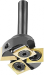 Luocute Plattenabflachungsfr&auml;ser, 1/4 Schaft, 1 Zoll Schnittdurchmesser, ATS-Beschichtung, 2+2 Nuten, Hartmetalleinsatz, CNC-Spoilboard-Oberfl&auml;chenfr&auml;ser mit 4 Hartmetalleins&auml;tzen f&uuml;r