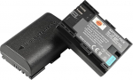 DSTE LP-E6P (2-pakk) 7,4 V/2400 mAh Li-ion aku &uuml;hildub Canon EOS R5 Mark II, R5 2,60Da,70D,80D,90D,7D MarkII,7D MarkIII,XC10,XC15 digikaameraga nagu LP-E6 LP-E6N LP-E6NH