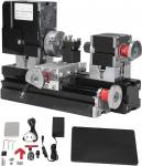 Professionelle 60 W 12000 U/min Mikro-Metalldrehmaschine, hochpr&auml;zise Mini-Holzdrehmaschine mit Bohrfutter f&uuml;r Heimwerker und Kleinteilebearbeitung