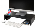 Ttap 540mm puidust monitori statiiv koos nutitelefoni hoidjaga - must