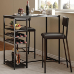 GarveeHome s&ouml;&ouml;gilaua komplekt 2 Counter Heights laud 2 pehmendatud tooliga ja hoiuriiulid, Bistro laua ja toolide komplekt 2, k&ouml;&ouml;gilaudade komplekt v&auml;iksesse ruumi, korterisse, koju, stuudiosse
