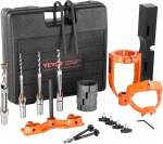VEVOR Drill Mortiser 4 tk mudeli puurr&ouml;&ouml;pmel Square Hole Chisel Set Pink Drill positsioneerimine Set Mortising ja Tenon t&ouml;&ouml;riistad 5 puksidega puidut&ouml;&ouml;de Mortise Tenon Drill
