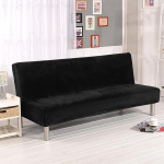 Paks pluss futon kate Stretch Armless diivanvoodi Slipcover pehme diivanikate Futon Slipcover (must)