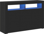 ACAGALA LED-valgustusega k&uuml;ljepaneel, USB-pordi ja LED-valgusega hoiukapp, sahtli kapp magamistuppa ja elutuppa, vitriinkapp, 115,5 x 30 x 75 cm, must
