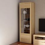 Forte BACCIO 60 70 Modernne elutoa vitriinkapp, 1 uks, klaasist esiosa, puidukomposiit, Mauvella tammepuidust dekoor, 63,4 cm lai x 190,7 cm k&otilde;rge x 41 cm s&uuml;gavus.