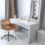 FurnitureR p&ouml;&ouml;rlev meigitool magamistuba tool k&otilde;rgus reguleeritav lai hingav &otilde;&otilde;nes iste riietus tool 360&deg; p&ouml;&ouml;rlev Retro Suede Brown 56x55x75-85cm