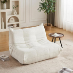 DRIXNO Bean Bag, Lazy Floor Diivan, Floor Lounge Chair, Double Sofa Floor Chair, Armless Accent Chair koos seljatoega, Ergonoomiline disain, Meditatsioonitool elutuppa, magamistuppa, m&auml;ngimiseks, beež