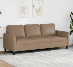 3-Sitzer diivan Lederoptik Cappuccino 180 cm Breit Modernes Wohnzimmer Diivan Bequem Kunstleder G&auml;stezimmer Couch Relaxen