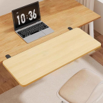 Ergonomische Schreibtischverl&auml;ngerung aus Holz, ohne Bohren, B&uuml;roaufbewahrung, gebogener Computerst&auml;nder f&uuml;r Zuhause, 60 x 20 cm, verbessert die Organisation und den Komfort des Arbeitsplatzes.