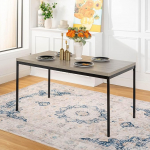 FurnitureR 150 cm Skandinaavia halli puidumassi efektiga k&ouml;&ouml;gi s&ouml;&ouml;gilaud, kaasaegne ristk&uuml;likukujuline s&ouml;&ouml;gilaud raskete metalljalgadega, sobib 4-6 inimese s&ouml;&ouml;gitoale, restorani, korterisse.