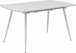 Sabina s&ouml;&ouml;gilaud pikendatav 140-180 x 80 cm 6-10 inimesele K&ouml;&ouml;gilaud metallist raamiga k&ouml;&ouml;ki, s&ouml;&ouml;gituppa, puidu v&auml;limusega, v&auml;rv: valge