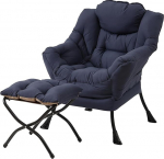 Tiita Lazy Chair koos Ottomani, kaasaegne suur akentne tugitool, vaba aja diivan tool koos Ottomani, lugemistool koos jalatoega magamistuppa, elutuppa, &uuml;hiselamusse, aeda ja &otilde;uealale