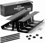 Kaablikanalisatsiooni laud t&ouml;&ouml;koha organiseerimiseks, kaablijuhtimise laud, T&Uuml;V Rheinland testitud, kaablihoidja, kaablikanalisatsiooni laud, 2 tk, kaablikorv must, 43 x 12 x 10 cm