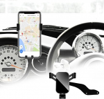 KUNGKIC Auto Handyhalterung Trim Verstellbare Aluminiumlegierung Handyhalterung Halterung Halterung f&uuml;r BMW Mini Cooper R50 R52 R53 Zubeh&ouml;r Innenverkleidung 360&deg; Rotation, Schwarz