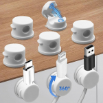 SUPEASY 360&deg; drehbare Kabel-Clips, magnetisches Kabelmanagement, Schreibtisch-Ordnungsdrahthalter f&uuml;r Nachttisch, K&uuml;chenger&auml;te, B&uuml;robedarf, Telefonkabel, Wei&szlig;, 8 St&uuml;ck