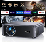 Beamer 4K [1000ANSI | Offizielle rakendused] FHD 1080P Auto Focus AutoKeystone Videoprojektor WiFi 6 Bluetooth Bidirektional HDMI Arc Videoprojektor 4K Heimkino